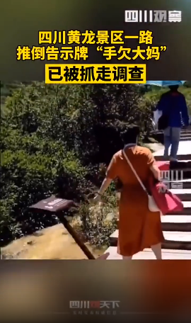 警方通報女游客無故推倒景區(qū)設施 “手欠”游客被帶走調(diào)查